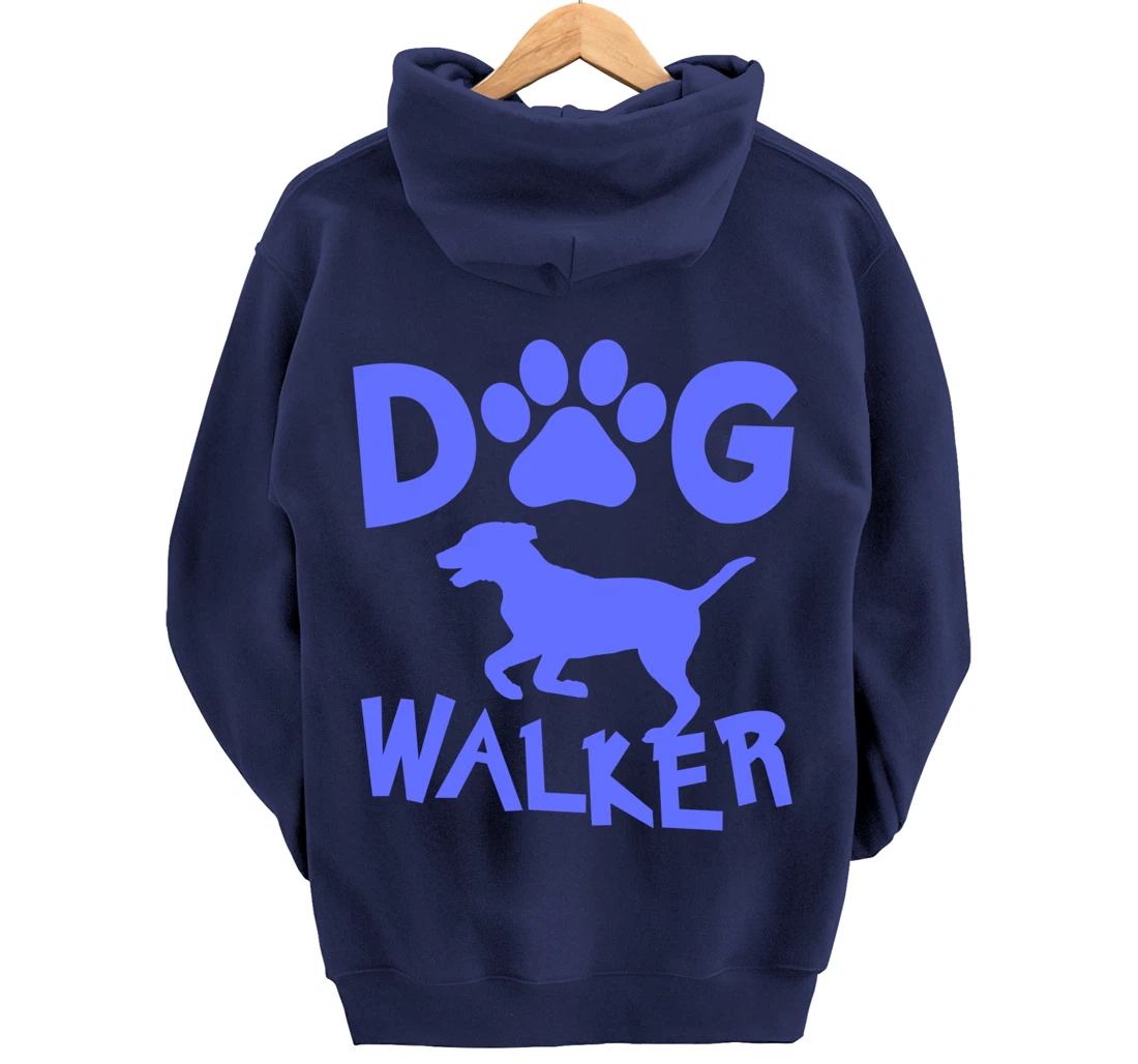 Dog Walker Dog and Paw Print Pullover Hoodie