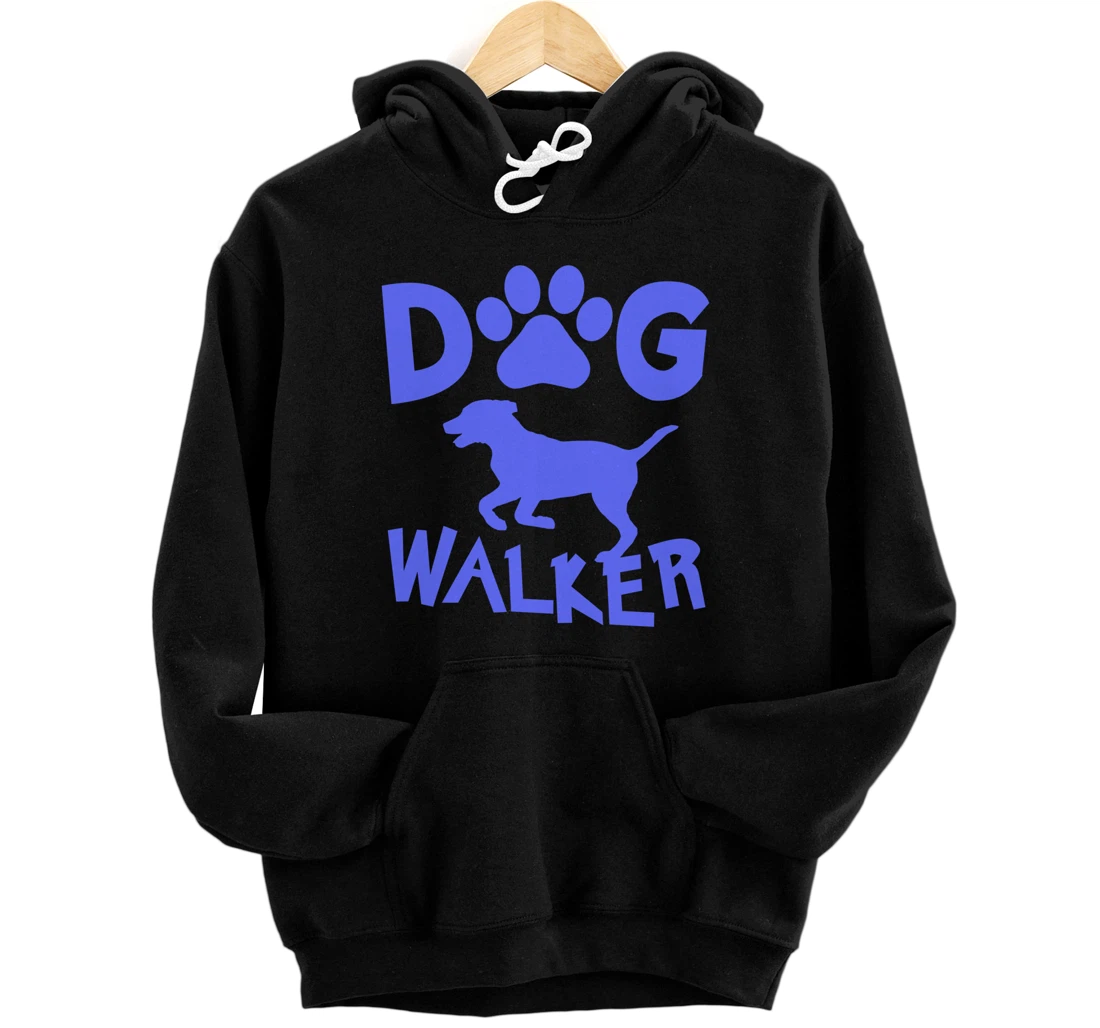 Dog Walker Dog and Paw Print Pullover Hoodie