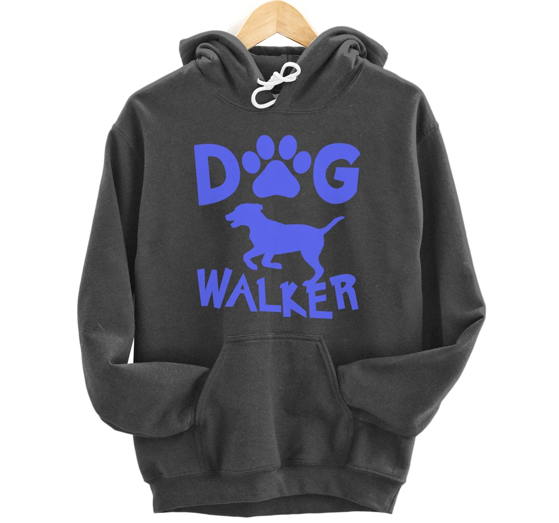 Dog Walker Dog and Paw Print Pullover Hoodie