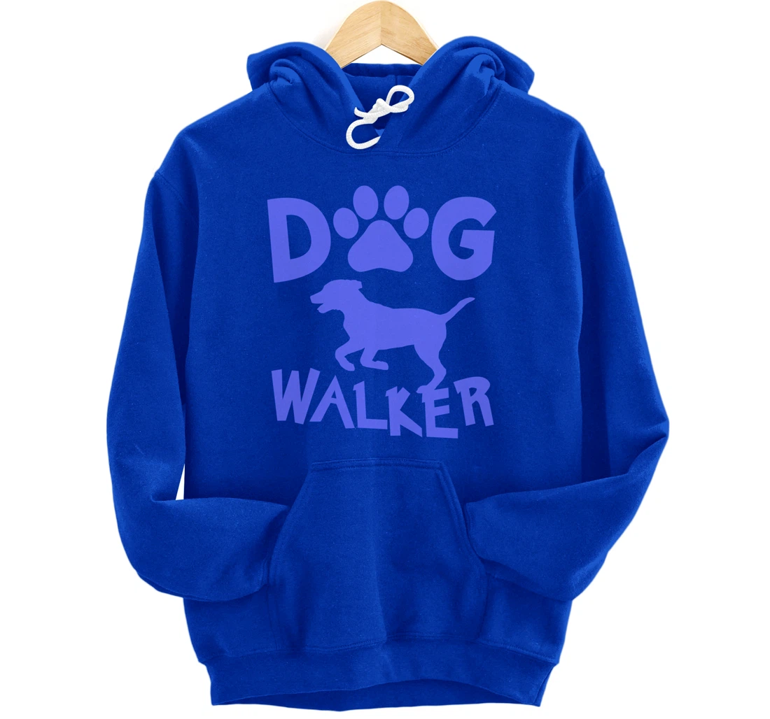 Dog Walker Dog and Paw Print Pullover Hoodie