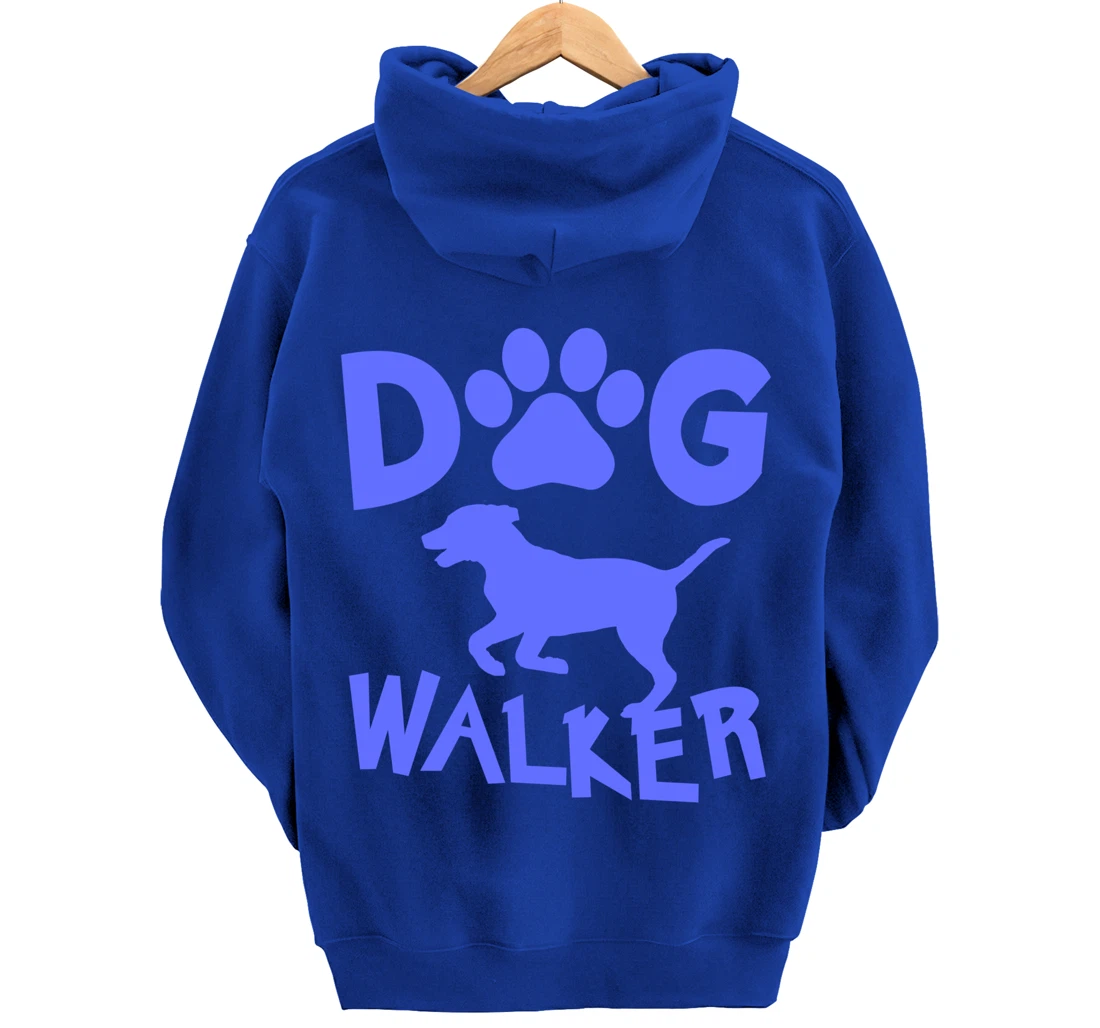 Dog Walker Dog and Paw Print Pullover Hoodie