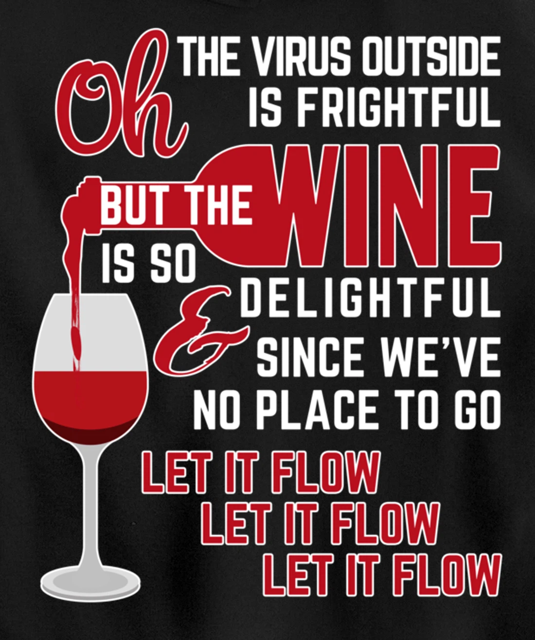 Oh the Virus Outside is Frightful but the Wine is Delightful Pullover Hoodie