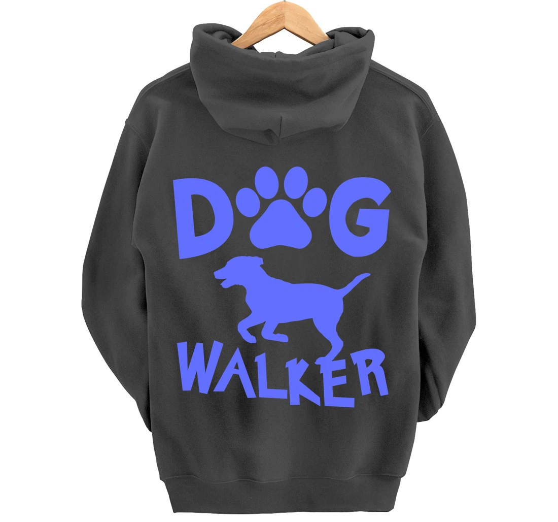 Dog Walker Dog and Paw Print Pullover Hoodie