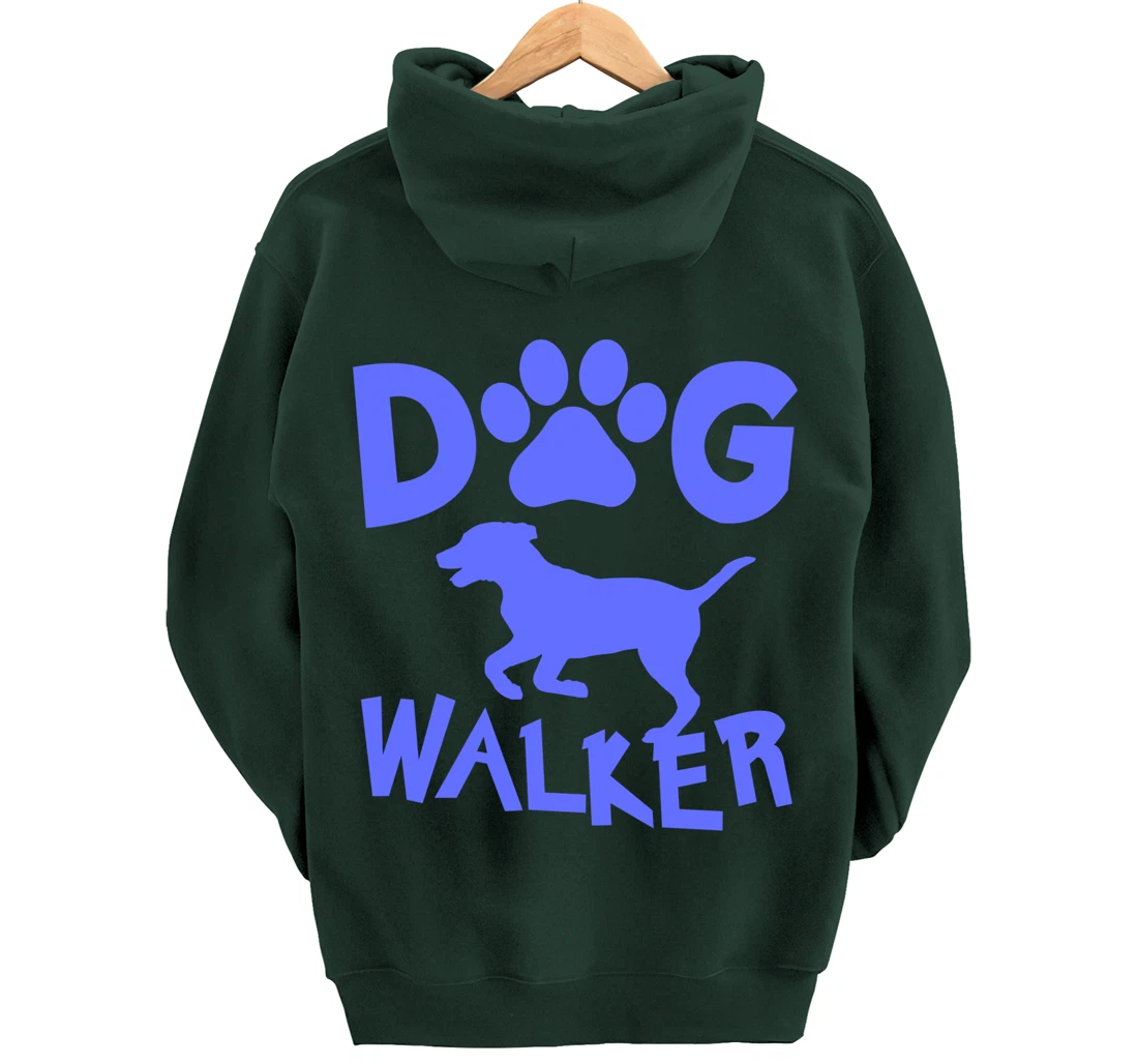 Dog Walker Dog and Paw Print Pullover Hoodie