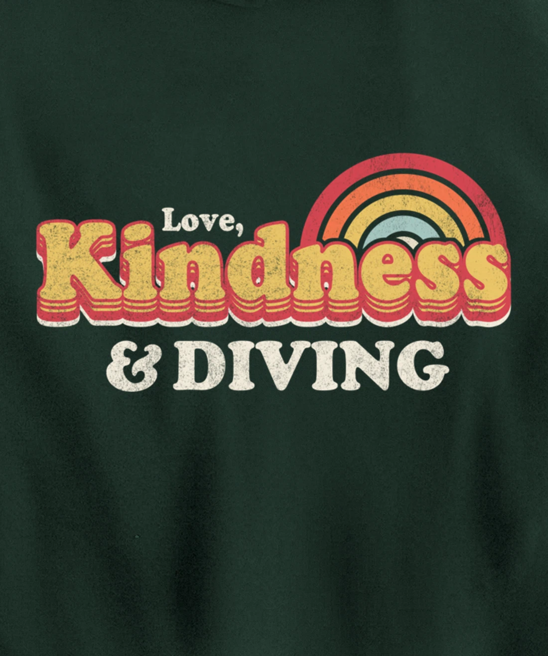 Funny Diving Design, Love, Kindness And Diving Pullover Hoodie