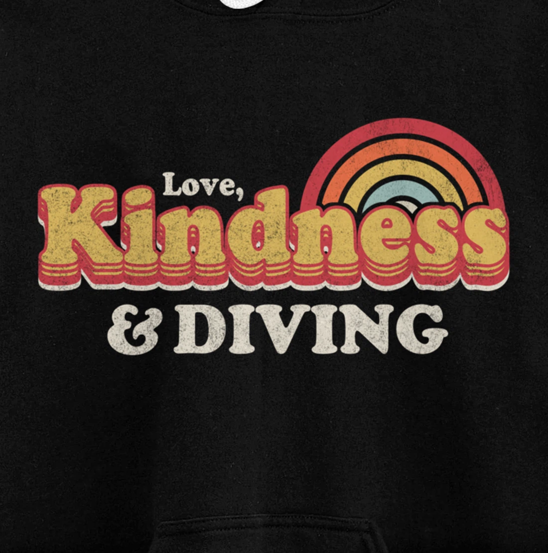 Funny Diving Design, Love, Kindness And Diving Pullover Hoodie