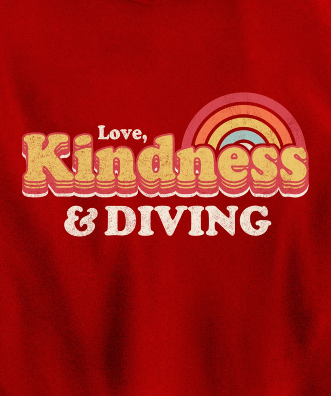Funny Diving Design, Love, Kindness And Diving Pullover Hoodie