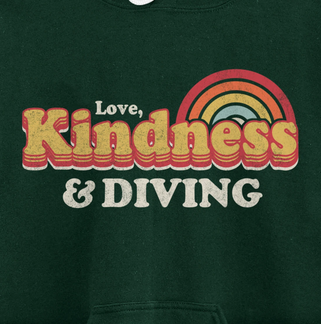 Funny Diving Design, Love, Kindness And Diving Pullover Hoodie