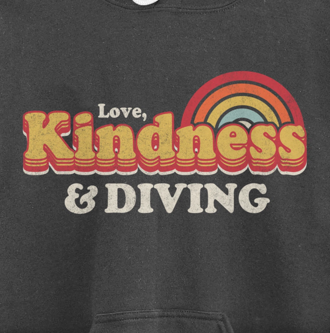 Funny Diving Design, Love, Kindness And Diving Pullover Hoodie
