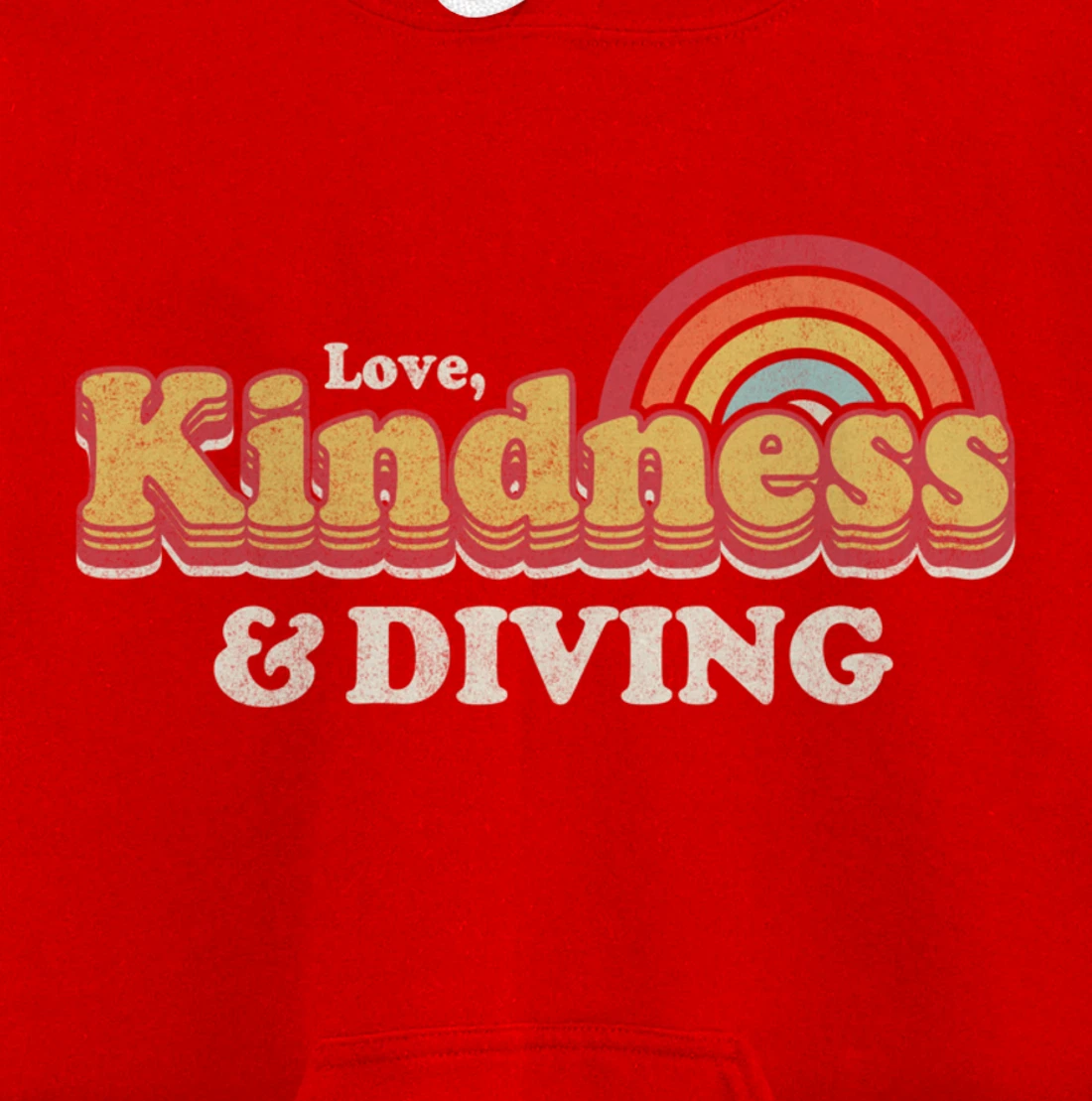 Funny Diving Design, Love, Kindness And Diving Pullover Hoodie