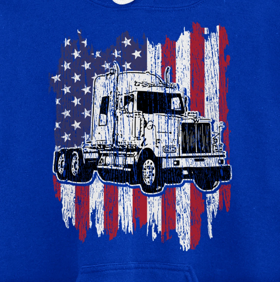 Truck Driver American Flag Patriotic Trucker Big Rig Gift Pullover Hoodie