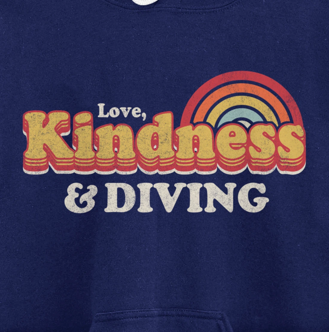 Funny Diving Design, Love, Kindness And Diving Pullover Hoodie