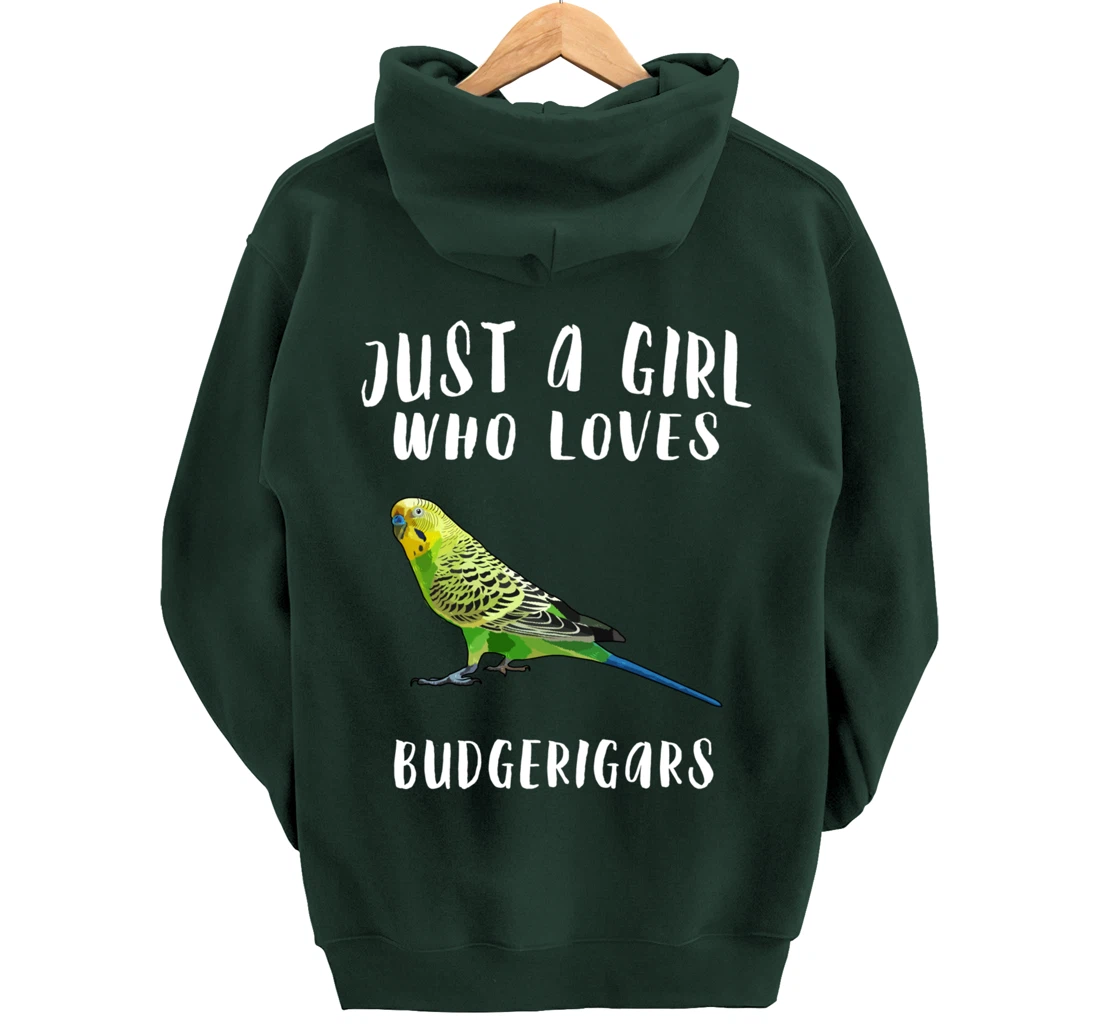 Just A Girl Who Loves Budgerigar Bird Lover Gift Pullover Hoodie