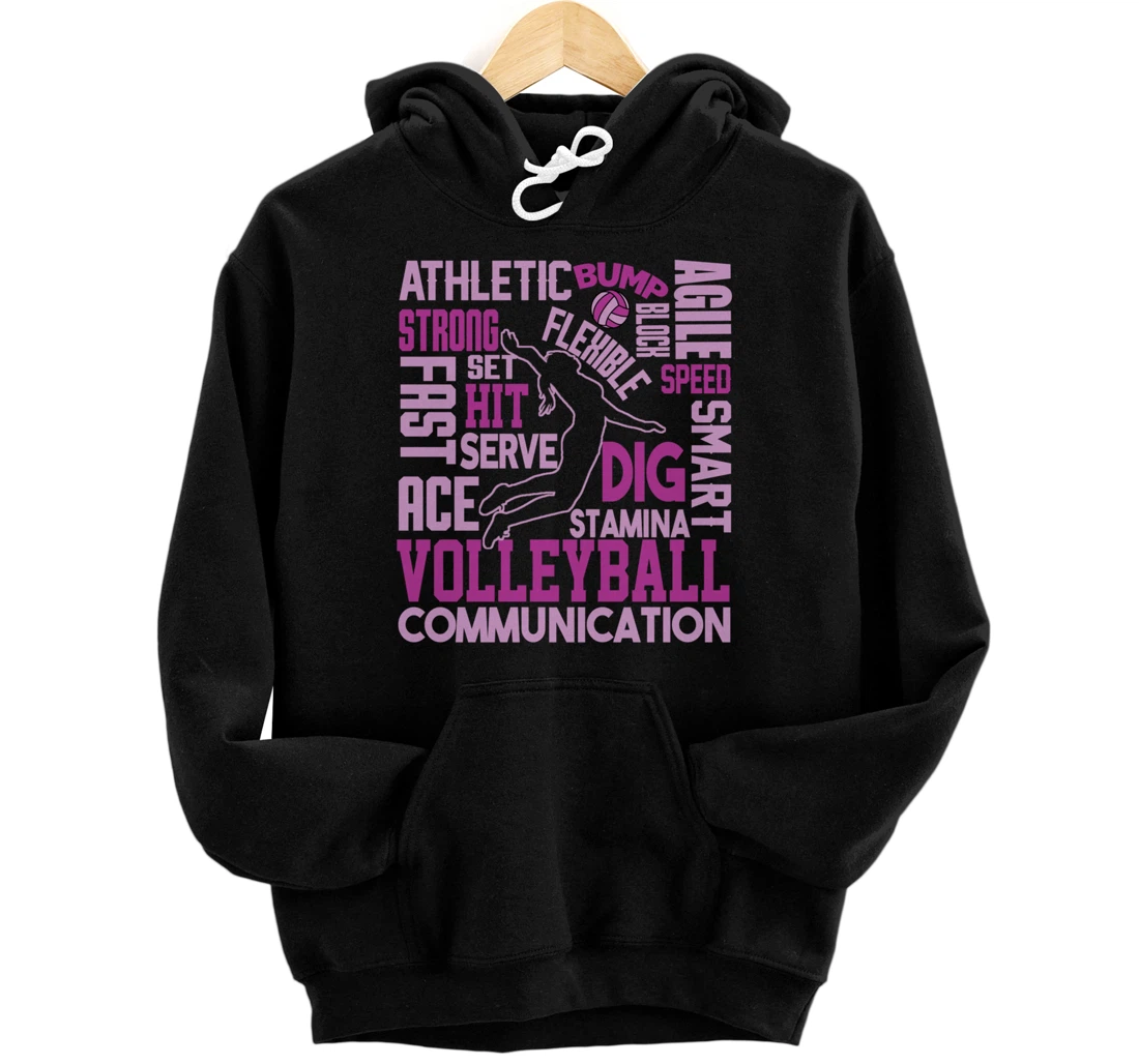 Teen Volleyball Players Terms and Best Traits Great Practice Pullover Hoodie