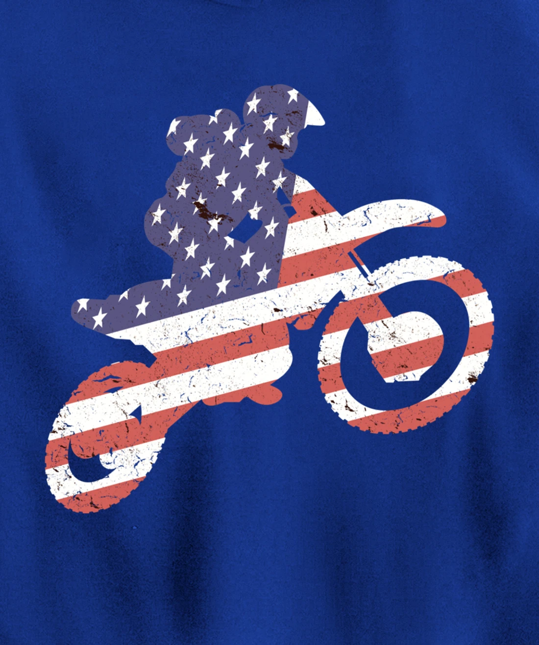 Motocross, Enduro, Dirt Bike, American Flag USA, Biker Gift Pullover Hoodie