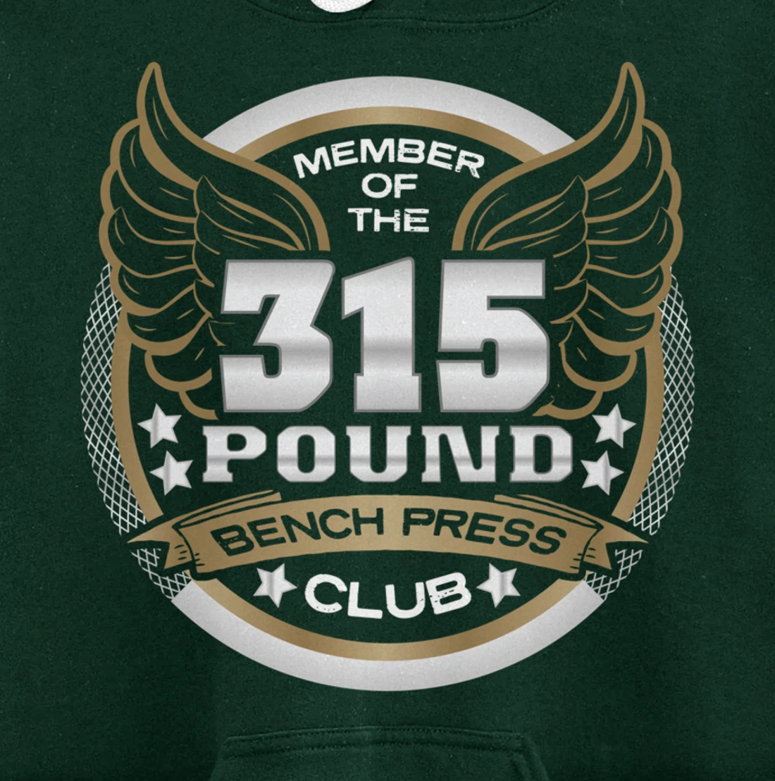 315 Pound Bench Press Club for Powerlifter Weightlifter Gym Pullover Hoodie