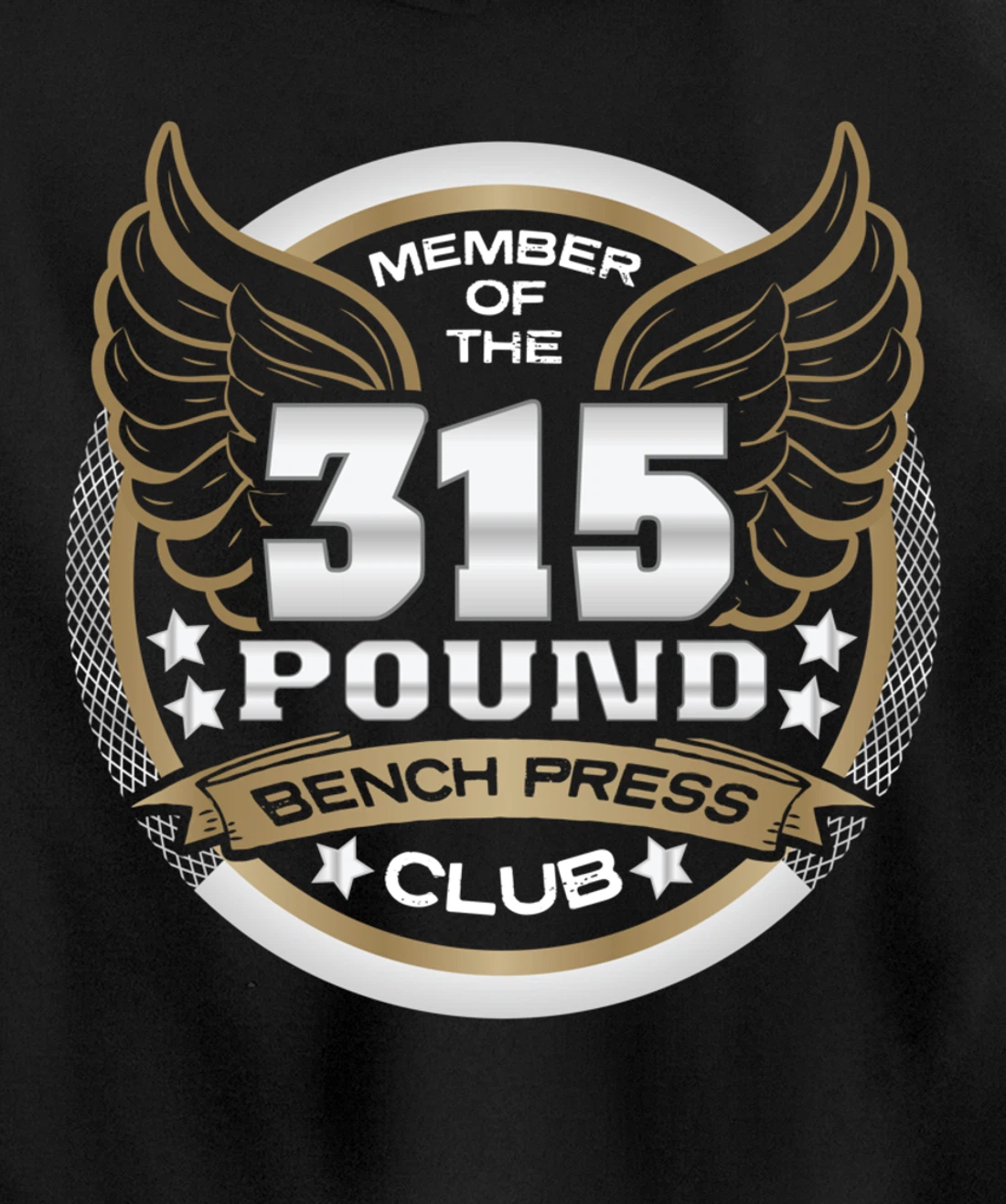 315 Pound Bench Press Club for Powerlifter Weightlifter Gym Pullover Hoodie