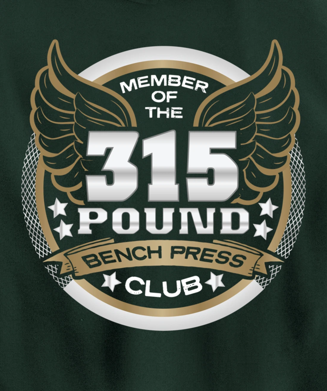 315 Pound Bench Press Club for Powerlifter Weightlifter Gym Pullover Hoodie