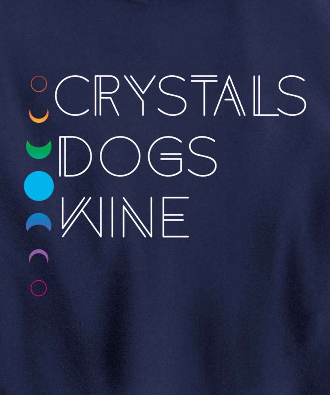 Witchy Bohemian Boho Crystals Dogs Wine Celestial Moon Witch Pullover Hoodie