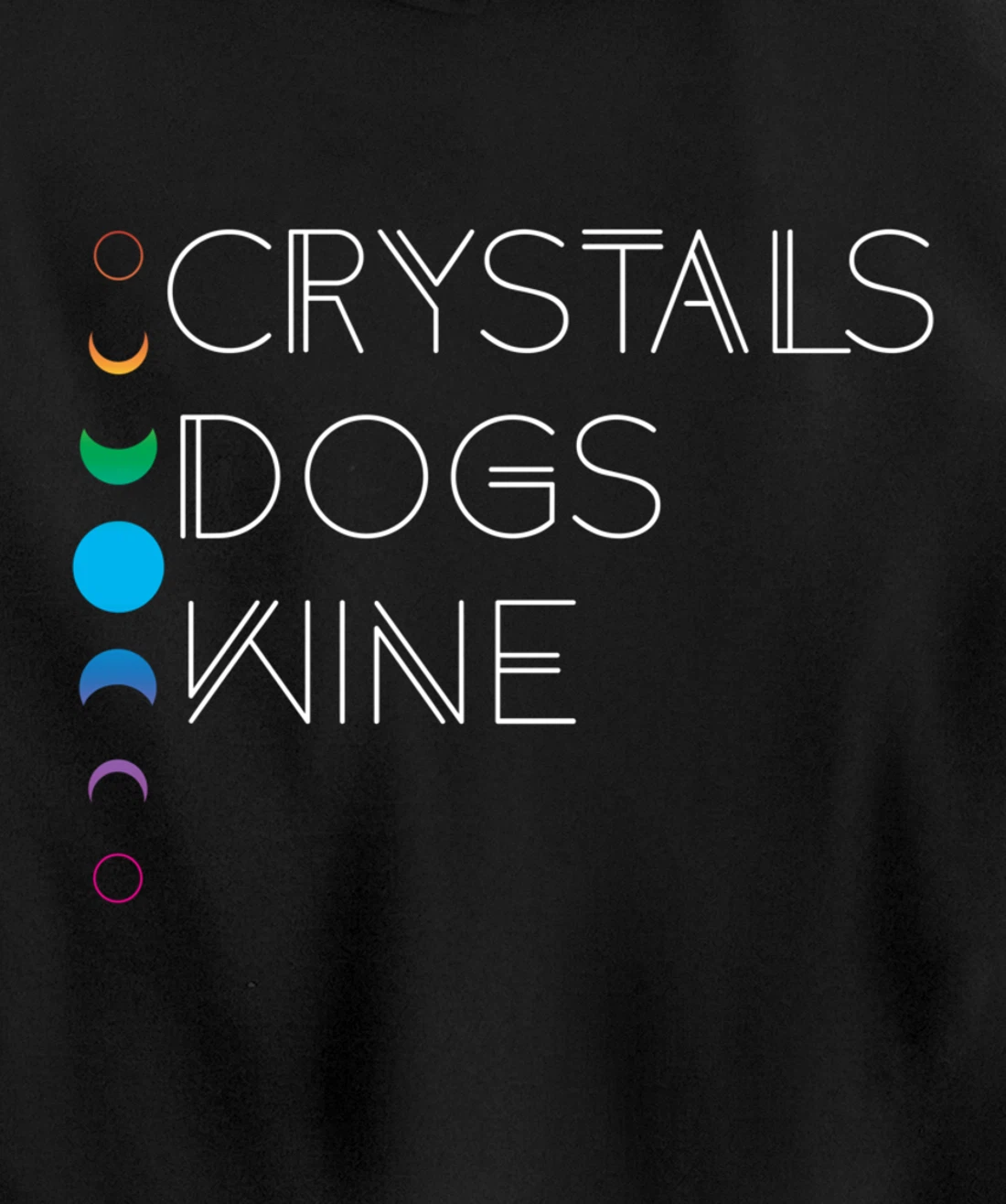 Witchy Bohemian Boho Crystals Dogs Wine Celestial Moon Witch Pullover Hoodie