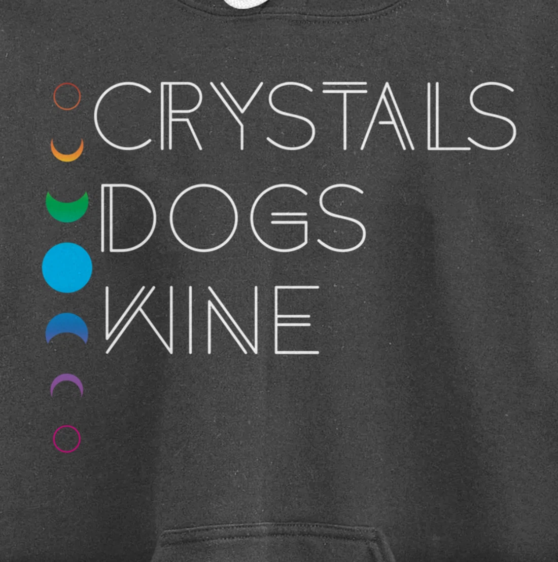 Witchy Bohemian Boho Crystals Dogs Wine Celestial Moon Witch Pullover Hoodie