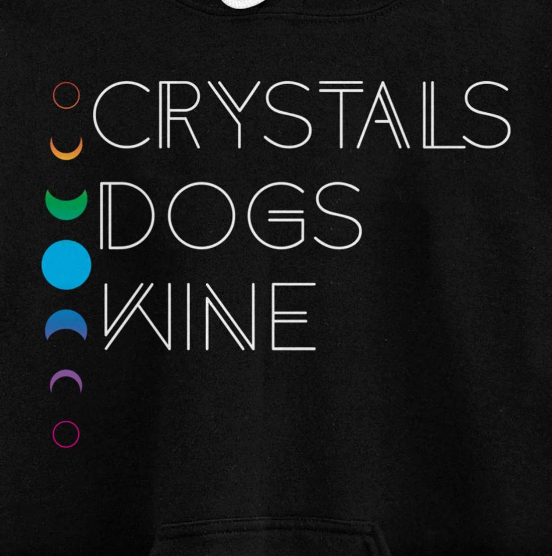 Witchy Bohemian Boho Crystals Dogs Wine Celestial Moon Witch Pullover Hoodie