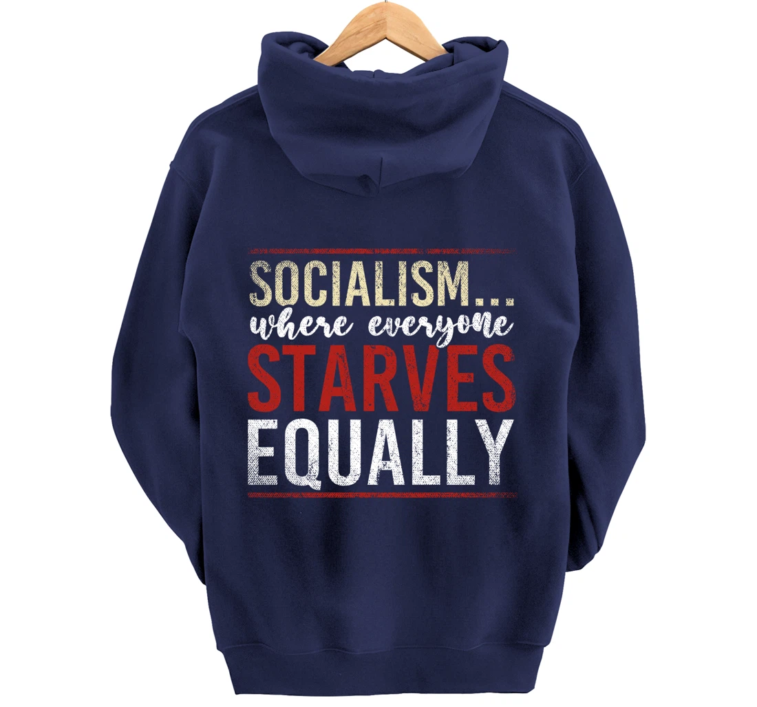 Anti Communism Capitalist Gift Liberty Lover Anti Socialism Pullover Hoodie