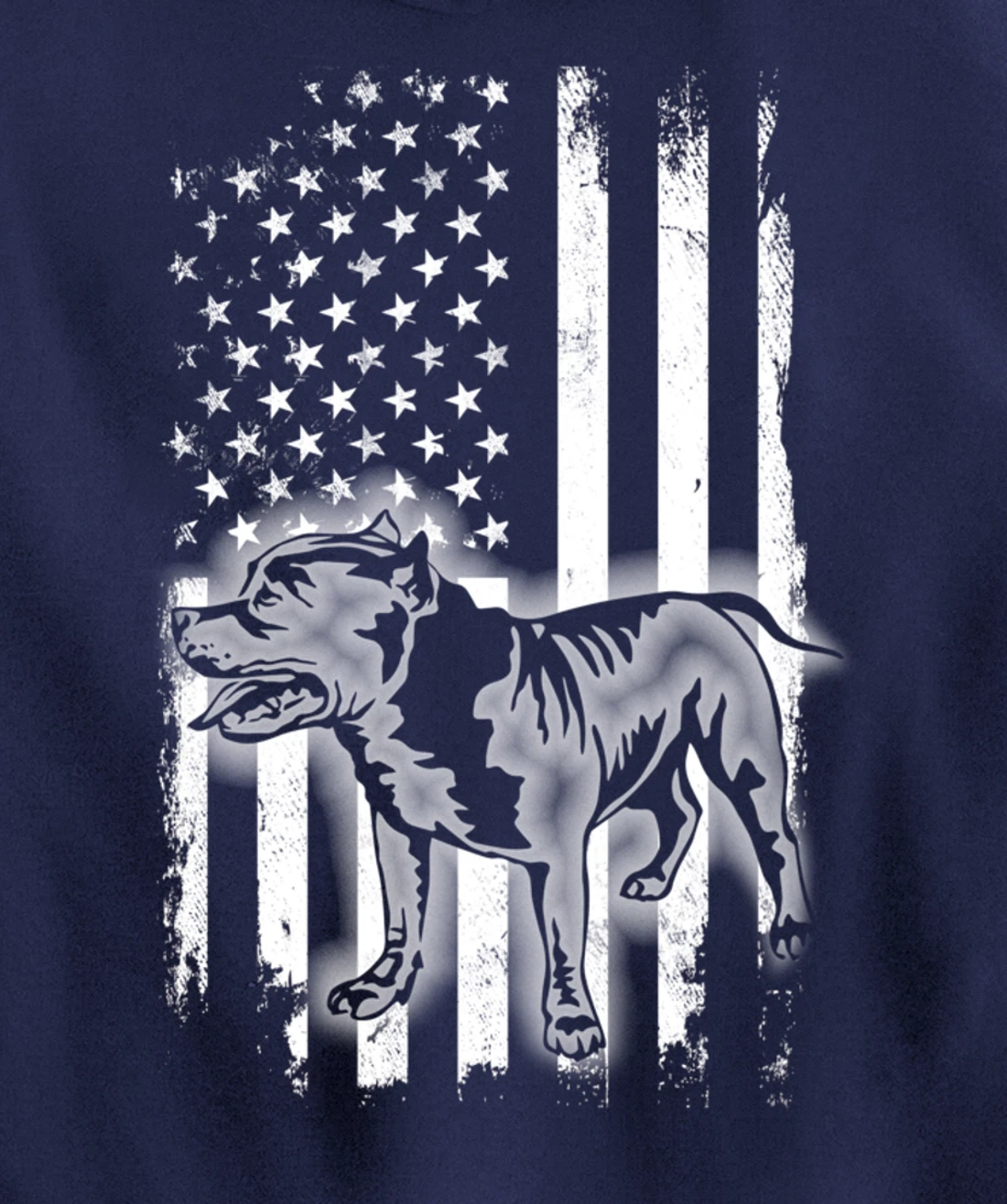 Pitbull American Flag USA Patriotic Pit Bull Dog Lover Gift Pullover Hoodie