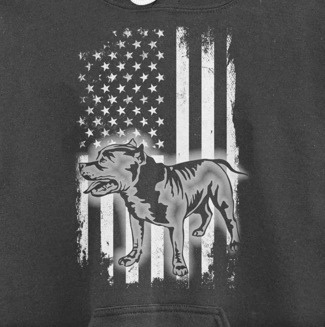 Pitbull American Flag USA Patriotic Pit Bull Dog Lover Gift Pullover Hoodie