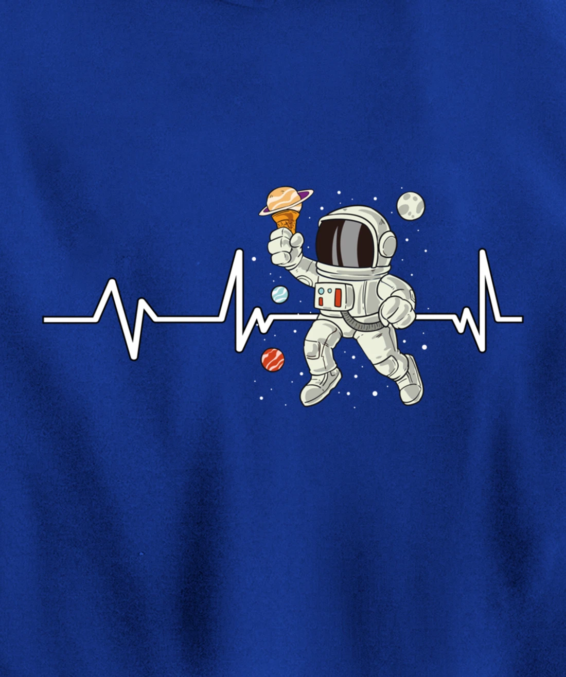 Ice Cream Astronaut Heartbeat EKG Gift Ice Cream Astronaut Pullover Hoodie
