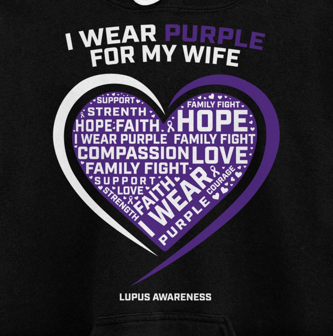 Products Men Husband I Wear Purple For Wife Lupus Awareness Pullover Hoodie