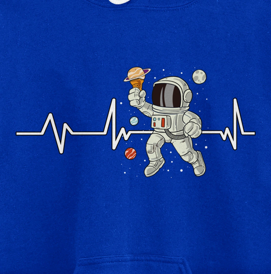 Ice Cream Astronaut Heartbeat EKG Gift Ice Cream Astronaut Pullover Hoodie
