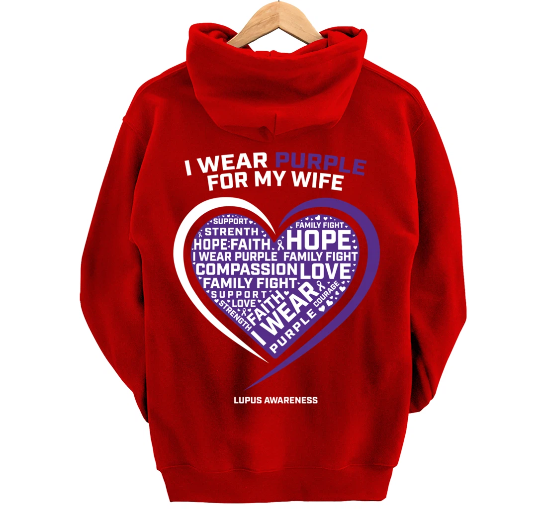 Products Men Husband I Wear Purple For Wife Lupus Awareness Pullover Hoodie