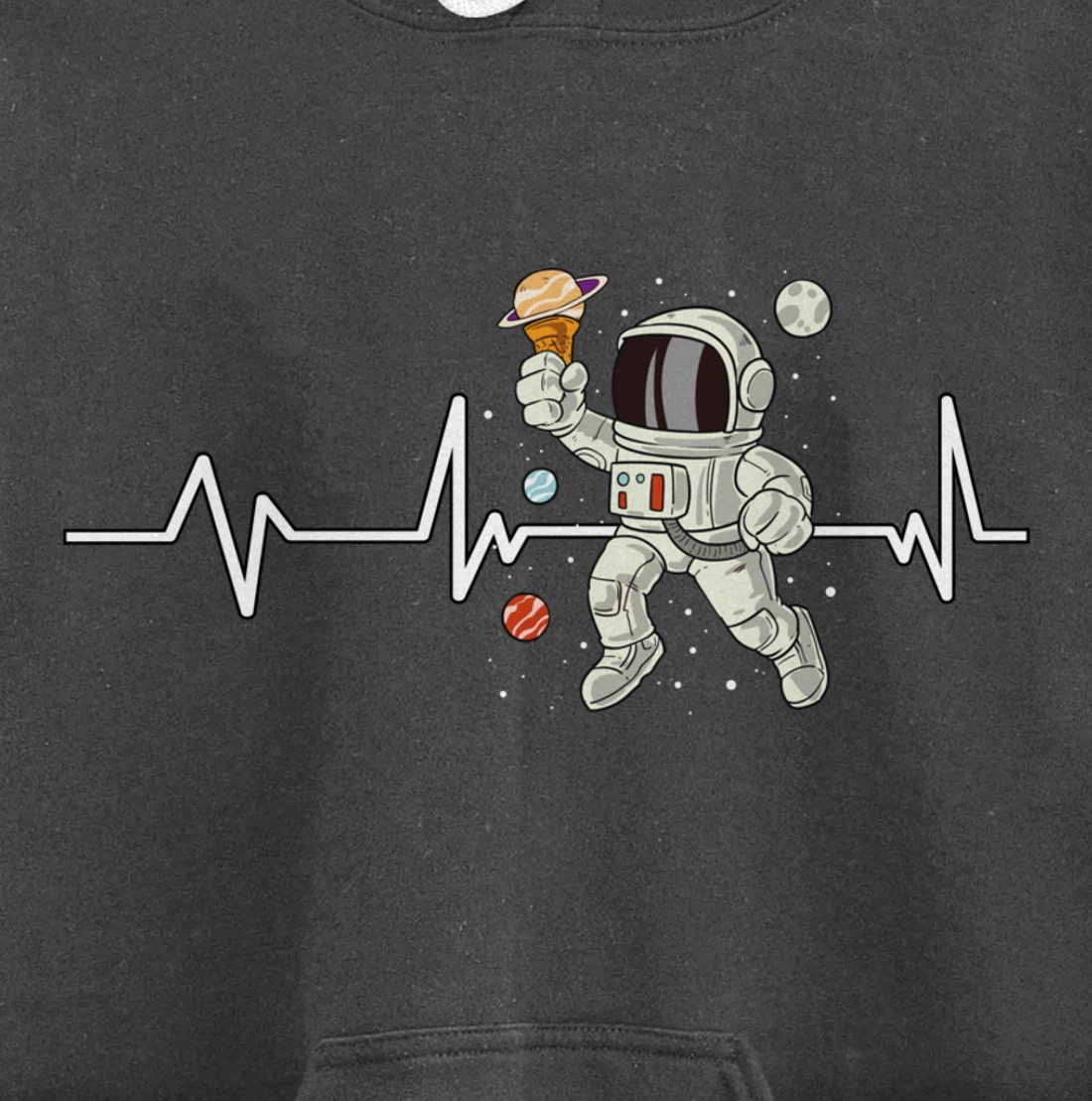 Ice Cream Astronaut Heartbeat EKG Gift Ice Cream Astronaut Pullover Hoodie