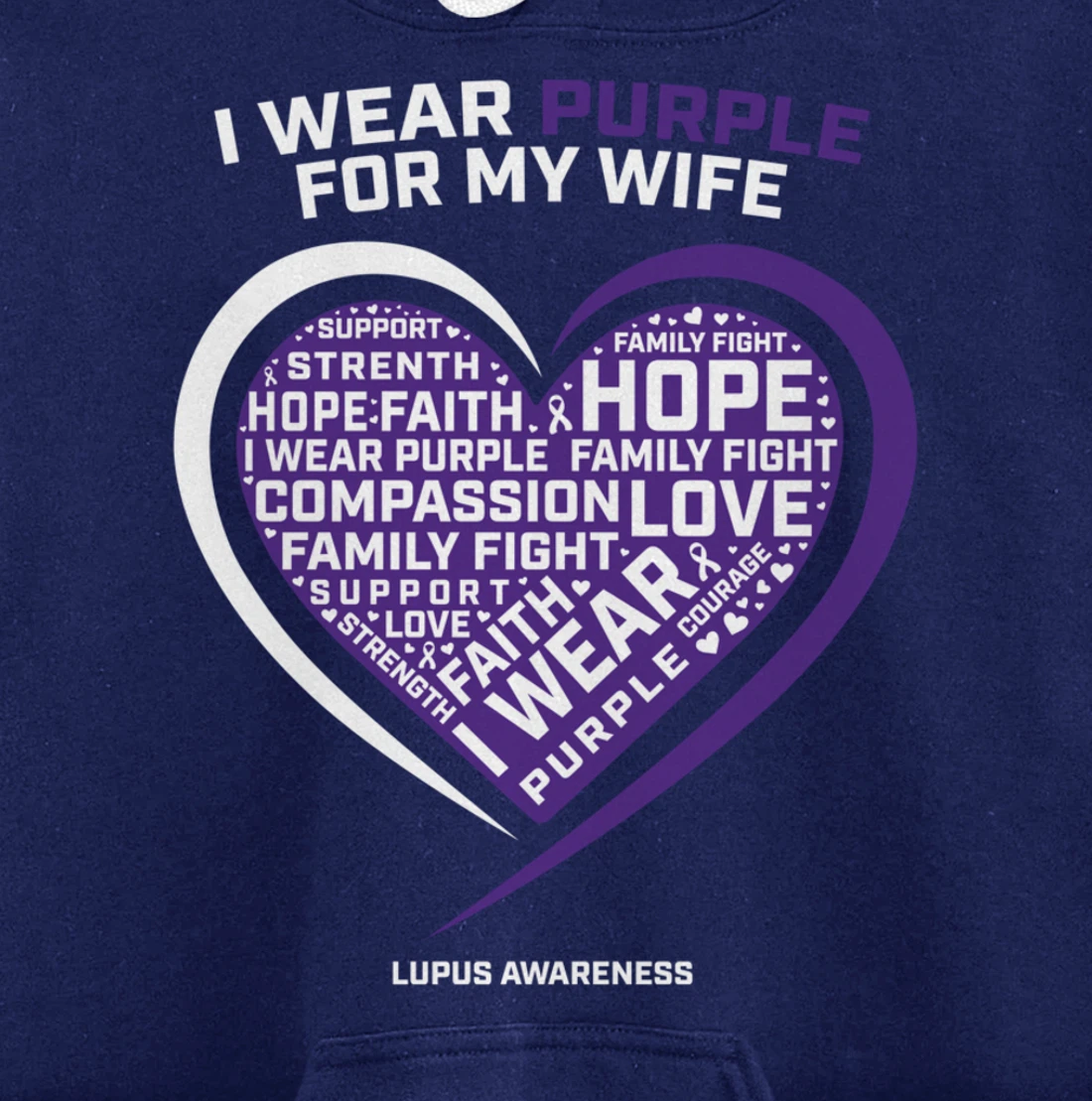 Products Men Husband I Wear Purple For Wife Lupus Awareness Pullover Hoodie