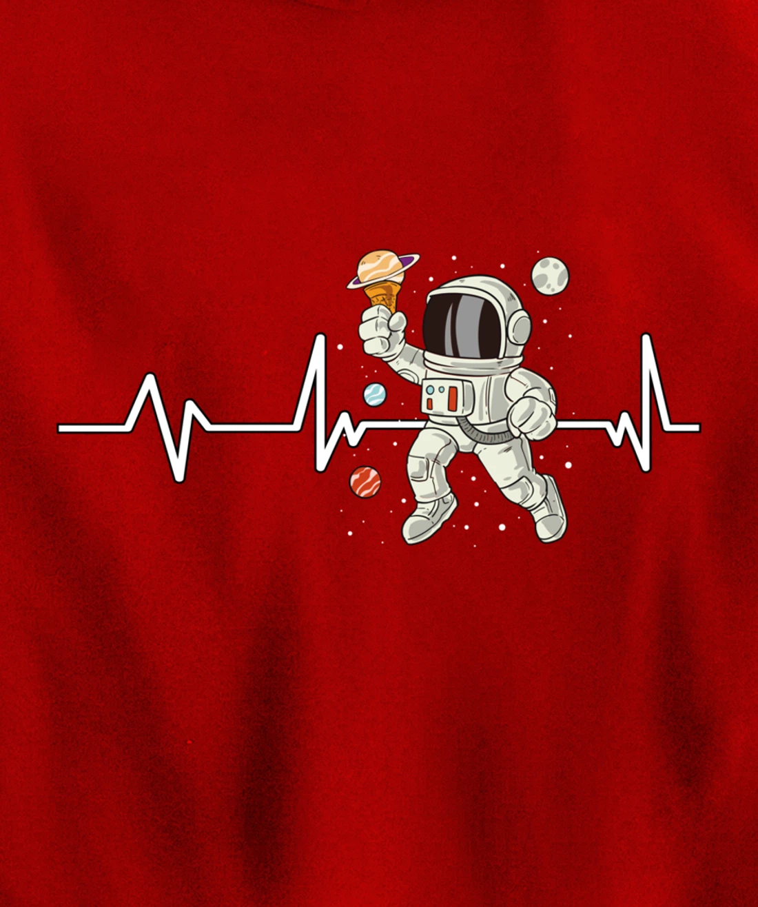 Ice Cream Astronaut Heartbeat EKG Gift Ice Cream Astronaut Pullover Hoodie