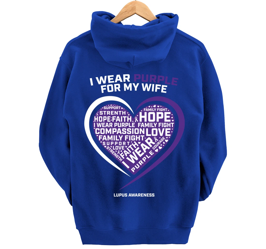 Products Men Husband I Wear Purple For Wife Lupus Awareness Pullover Hoodie