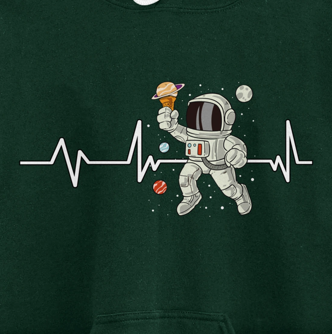Ice Cream Astronaut Heartbeat EKG Gift Ice Cream Astronaut Pullover Hoodie