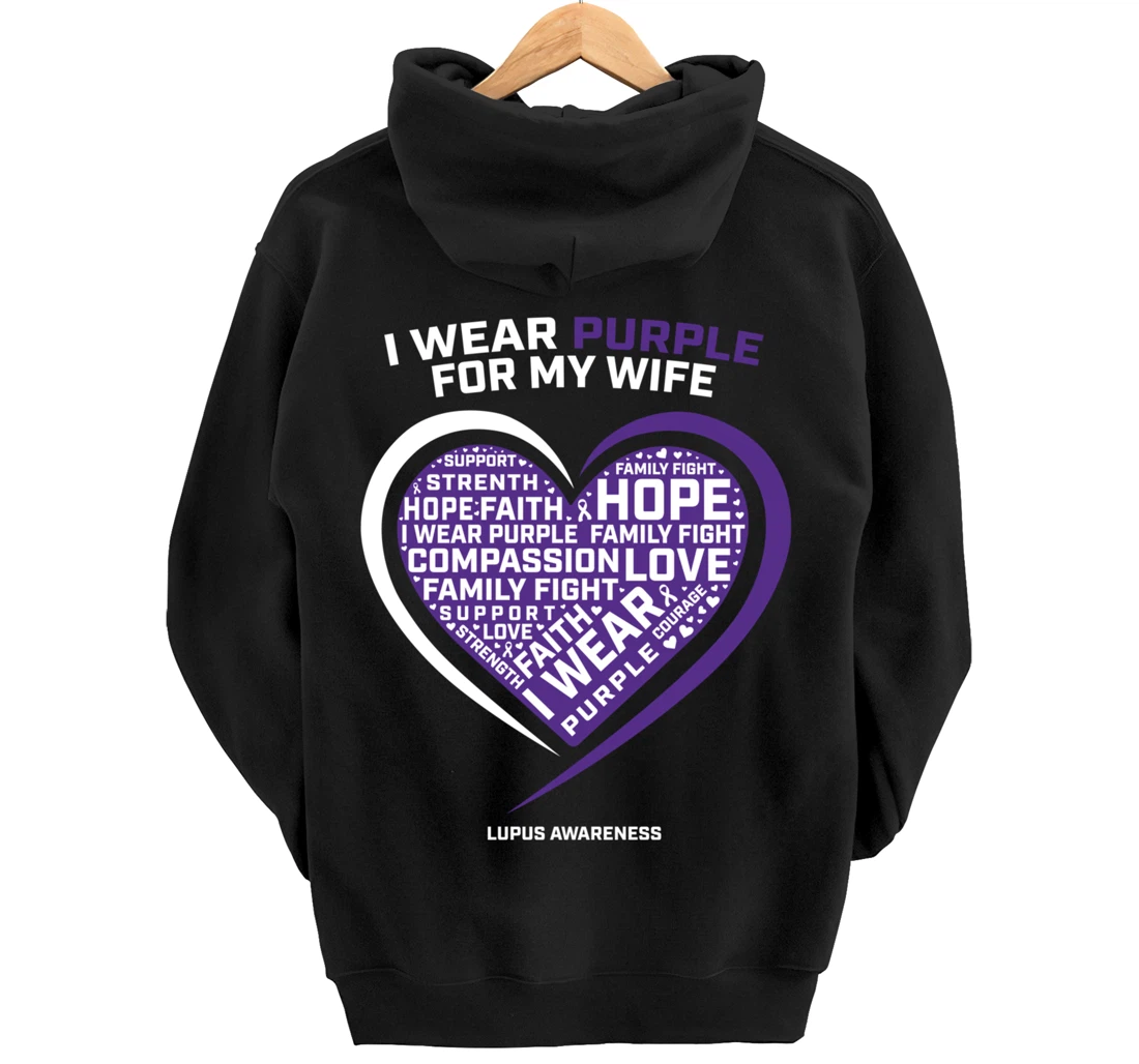 Products Men Husband I Wear Purple For Wife Lupus Awareness Pullover Hoodie