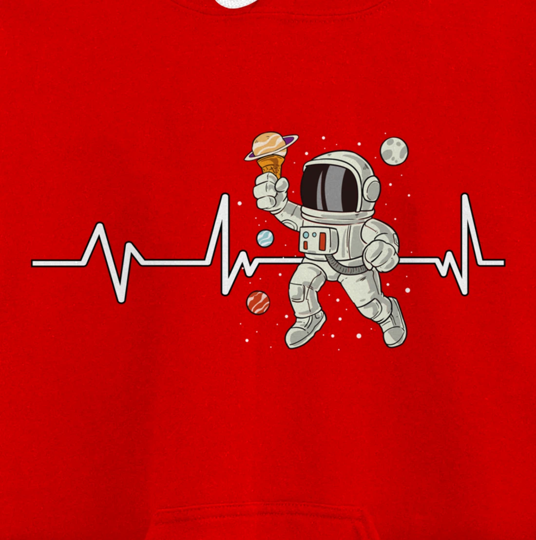 Ice Cream Astronaut Heartbeat EKG Gift Ice Cream Astronaut Pullover Hoodie
