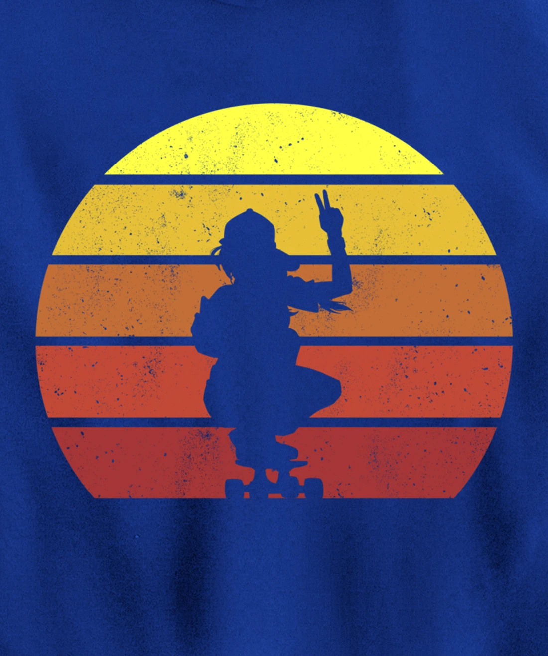 Skater Girl Retro Vintage Skateboard Skateboarding Pullover Hoodie