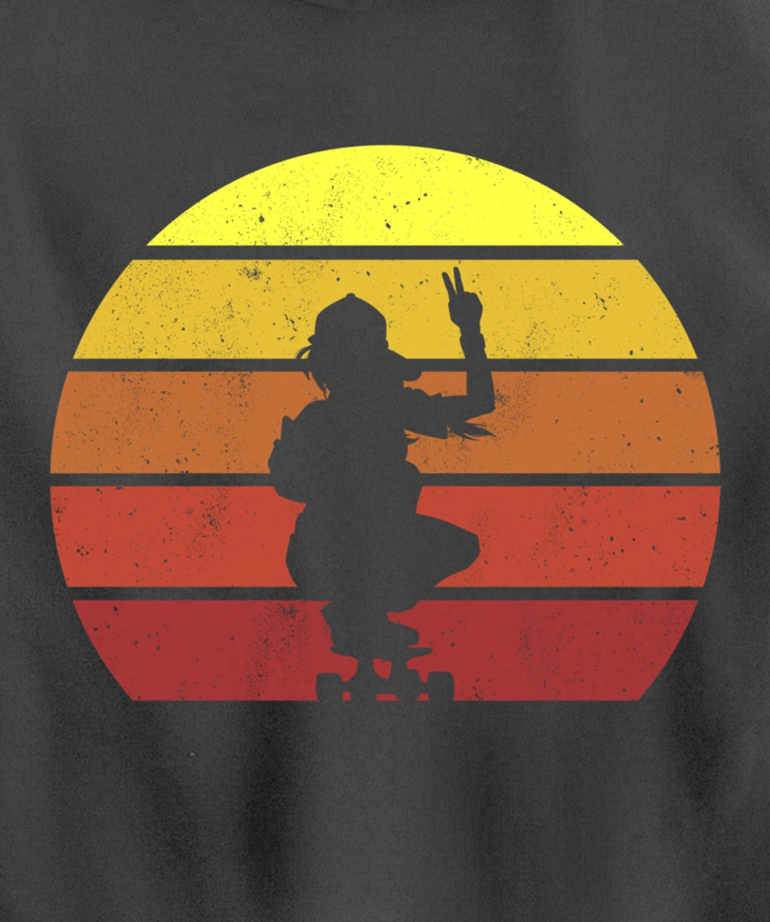 Skater Girl Retro Vintage Skateboard Skateboarding Pullover Hoodie