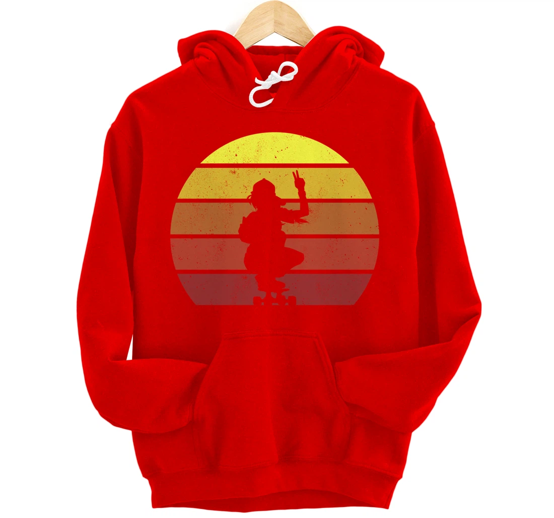 Skater Girl Retro Vintage Skateboard Skateboarding Pullover Hoodie