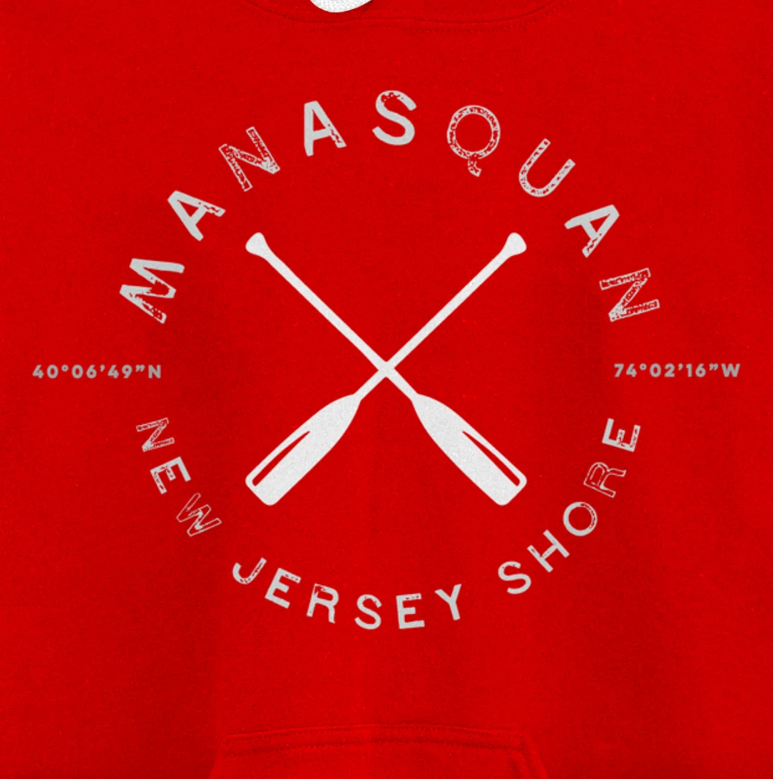 Manasquan New Jersey Graphic Vintage Pullover Hoodie