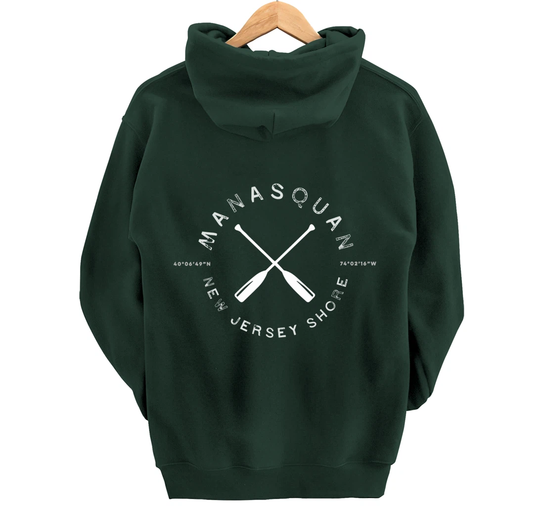 Manasquan New Jersey Graphic Vintage Pullover Hoodie