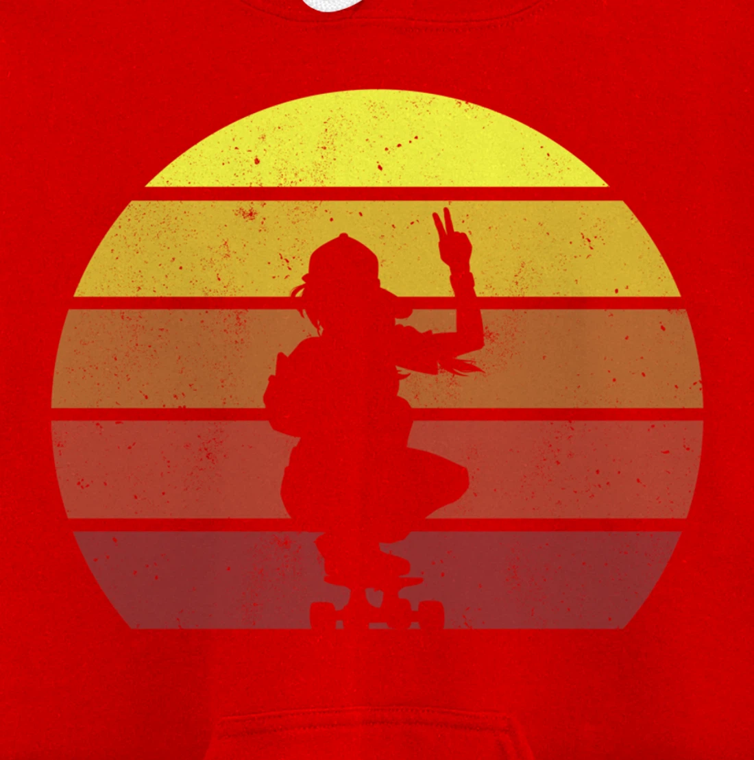 Skater Girl Retro Vintage Skateboard Skateboarding Pullover Hoodie