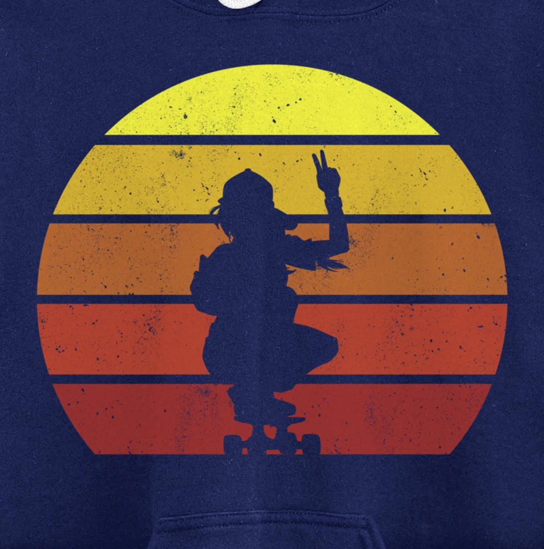 Skater Girl Retro Vintage Skateboard Skateboarding Pullover Hoodie