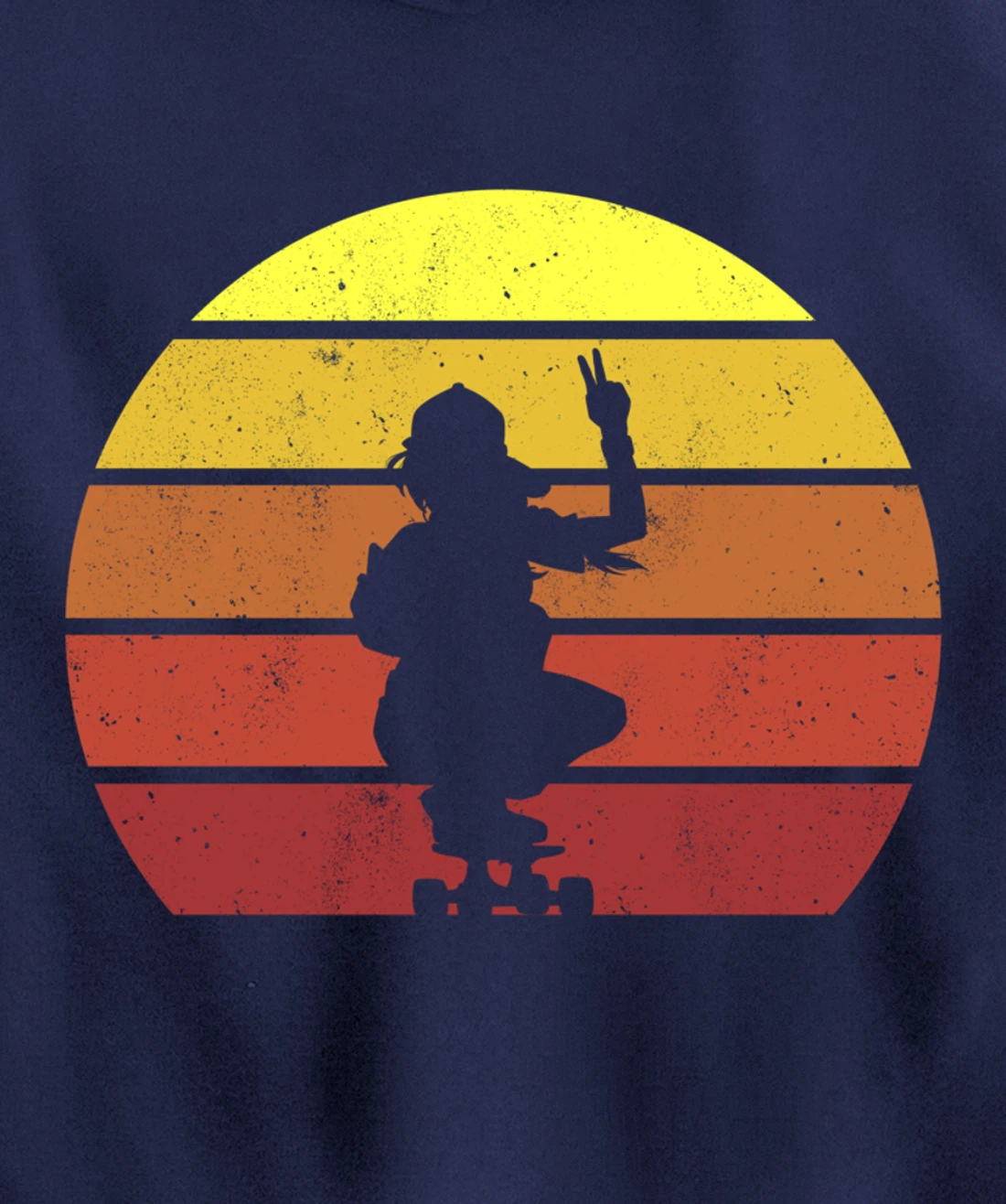 Skater Girl Retro Vintage Skateboard Skateboarding Pullover Hoodie