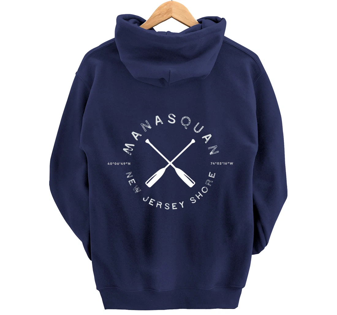 Manasquan New Jersey Graphic Vintage Pullover Hoodie