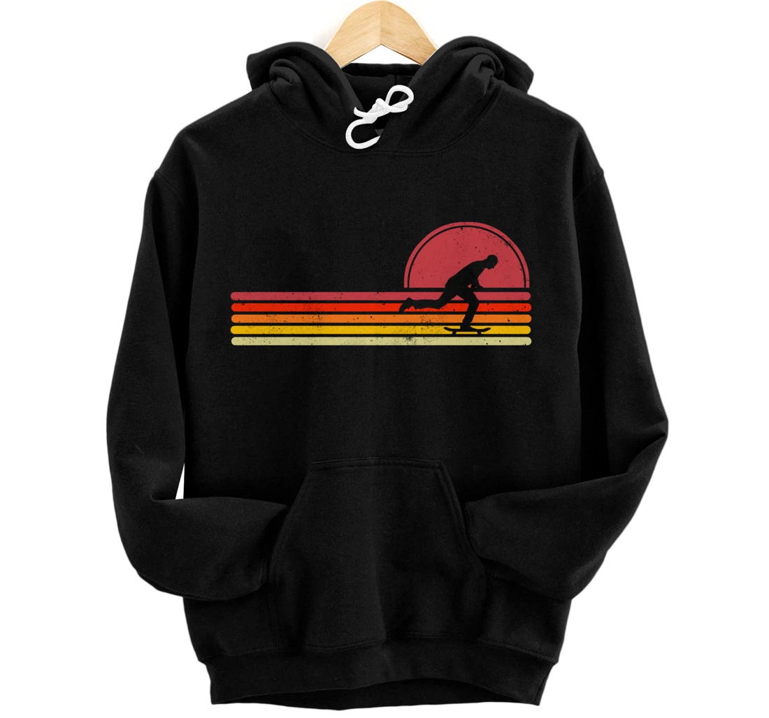 Vintage Retro Skater Skateboard Skateboarding Pullover Hoodie